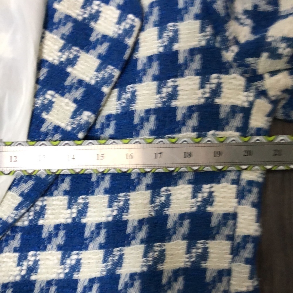 Joie houndstooth blue white oversized blazer - Picture 16 of 17